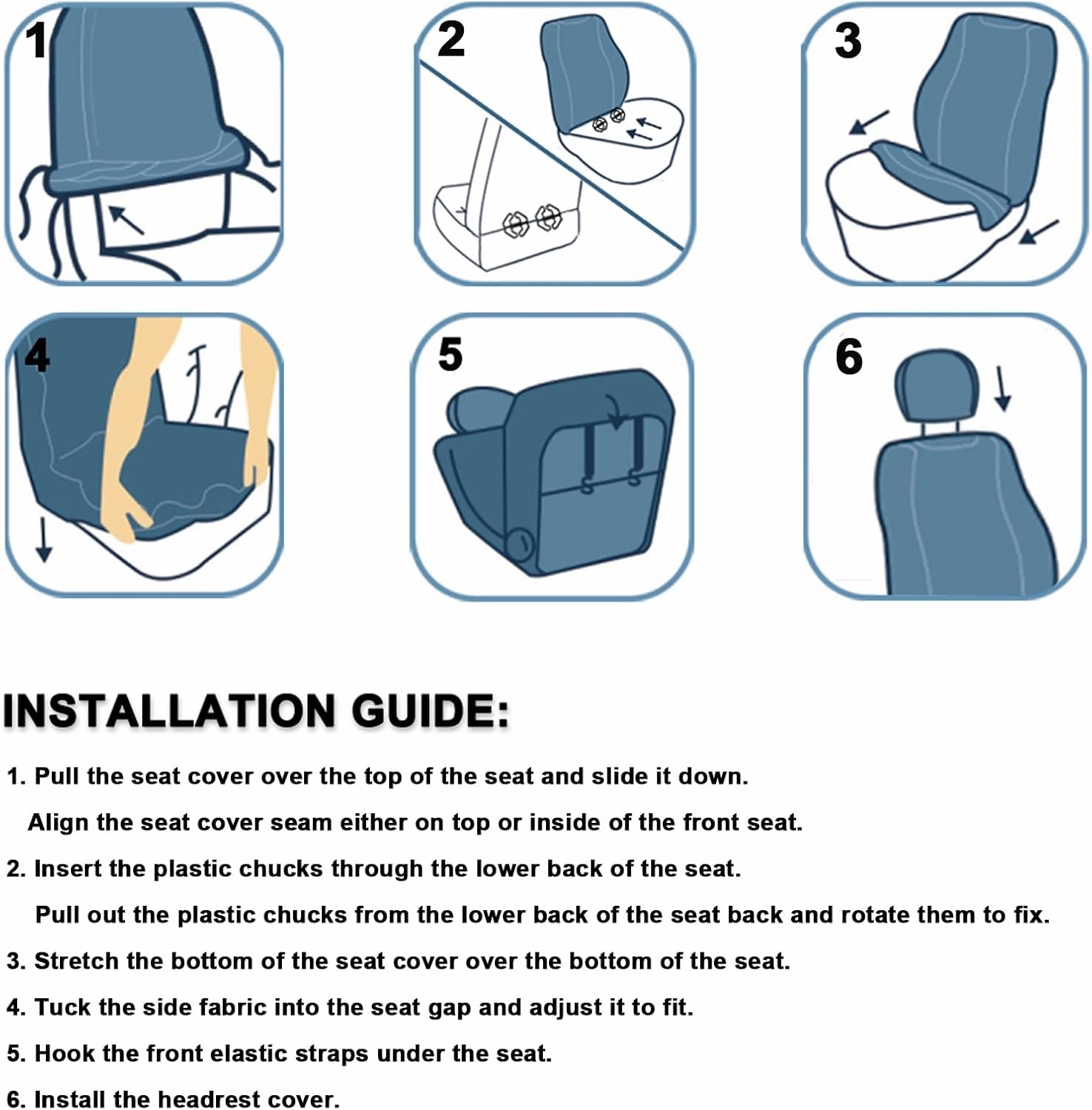 GIANT PANDA Front Car Seat Cover Custom Fit Toyota Tacoma 2016 2017 2018 2019 2020 2021 2022 2023 2024 2025 Double & Crew Cab SR, SR5, Limited, TRD Pro, TRD Sport, TRD Off-Road,Faux Leather(Black Red)