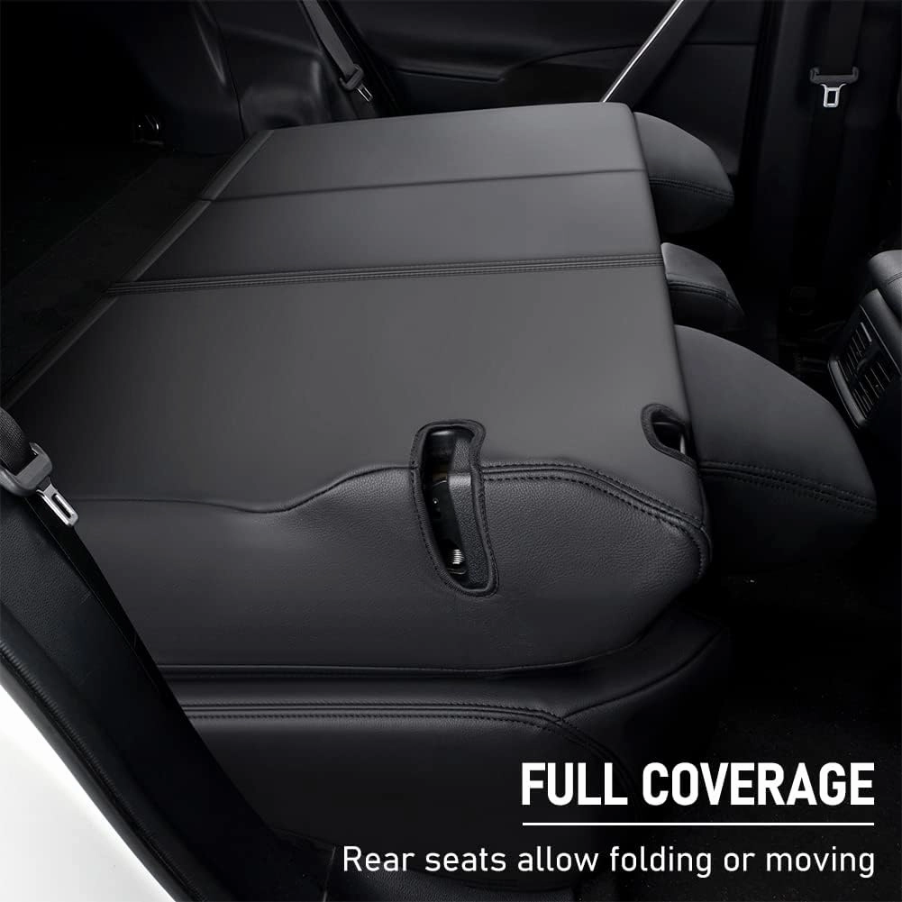 GIANT PANDA Pu Leather Car Seat Covers Full Set Custom Fit for 2019 2020 2021 2022 2023 2024 2025 Toyota RAV4 LE, XLE, XLE Premium, Limited-(Non-Hybrid & Adventure,TRD-Off Black)