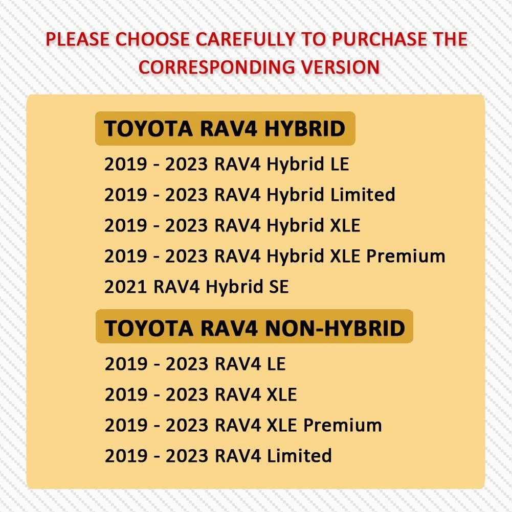 GIANT PANDA Pu Leather Car Seat Covers Full Set Custom Fit for 2019 2020 2021 2022 2023 2024 2025 Toyota RAV4 LE, XLE, XLE Premium, Limited-(Non-Hybrid & Adventure,TRD-Off Black)