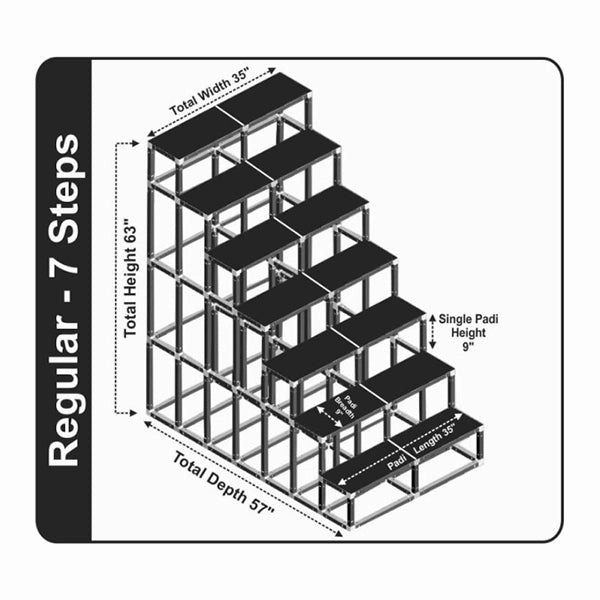 Giri Plastic Golu Padi - 7C/ 7R/ 7T | Golu Stand/ Multi Purpose Navratri Golu Rack