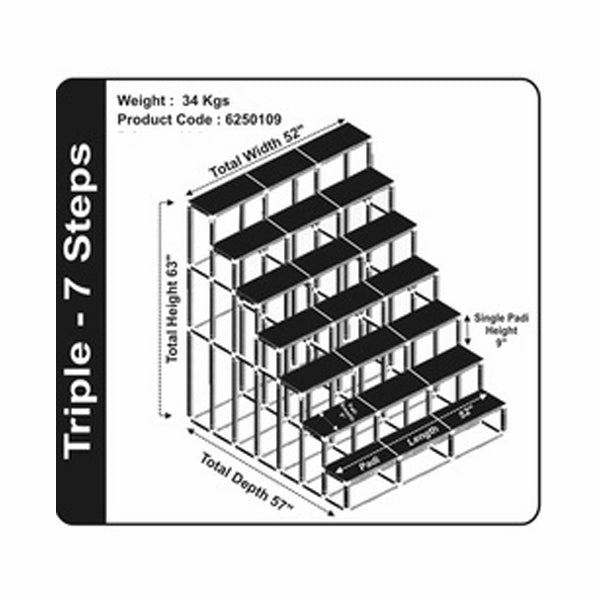 Giri Plastic Golu Padi - 7C/ 7R/ 7T | Golu Stand/ Multi Purpose Navratri Golu Rack