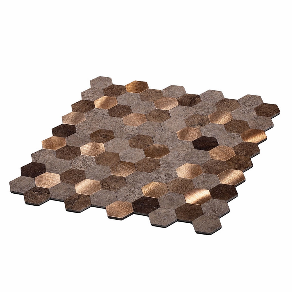 Gold 11x11 Honed Hexagon PVC Peel & Stick Tile (10 pack, 8.79 sq ft/case) - Sample