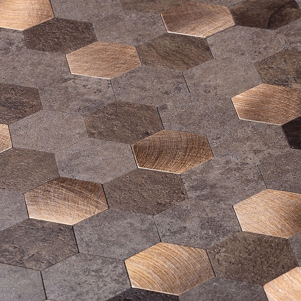 Gold 11x11 Honed Hexagon PVC Peel & Stick Tile (10 pack, 8.79 sq ft/case) - Sample