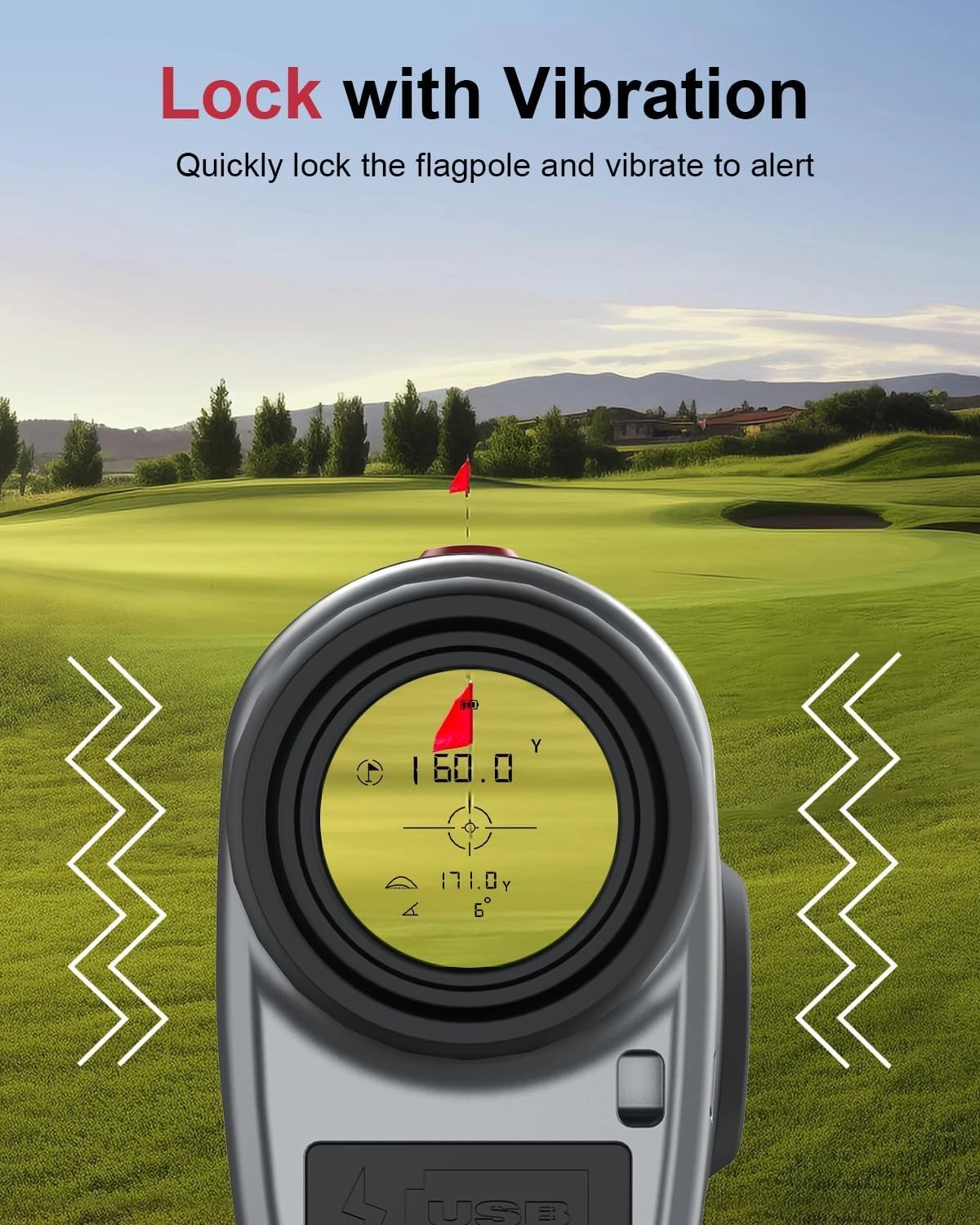 Golf Rangefinder with Slope,7X Magnification Laser Rangefinder, Rechargeable Range Finders Golfing with Flag Lock Vibration,Speed Mode for Hunting Shooting