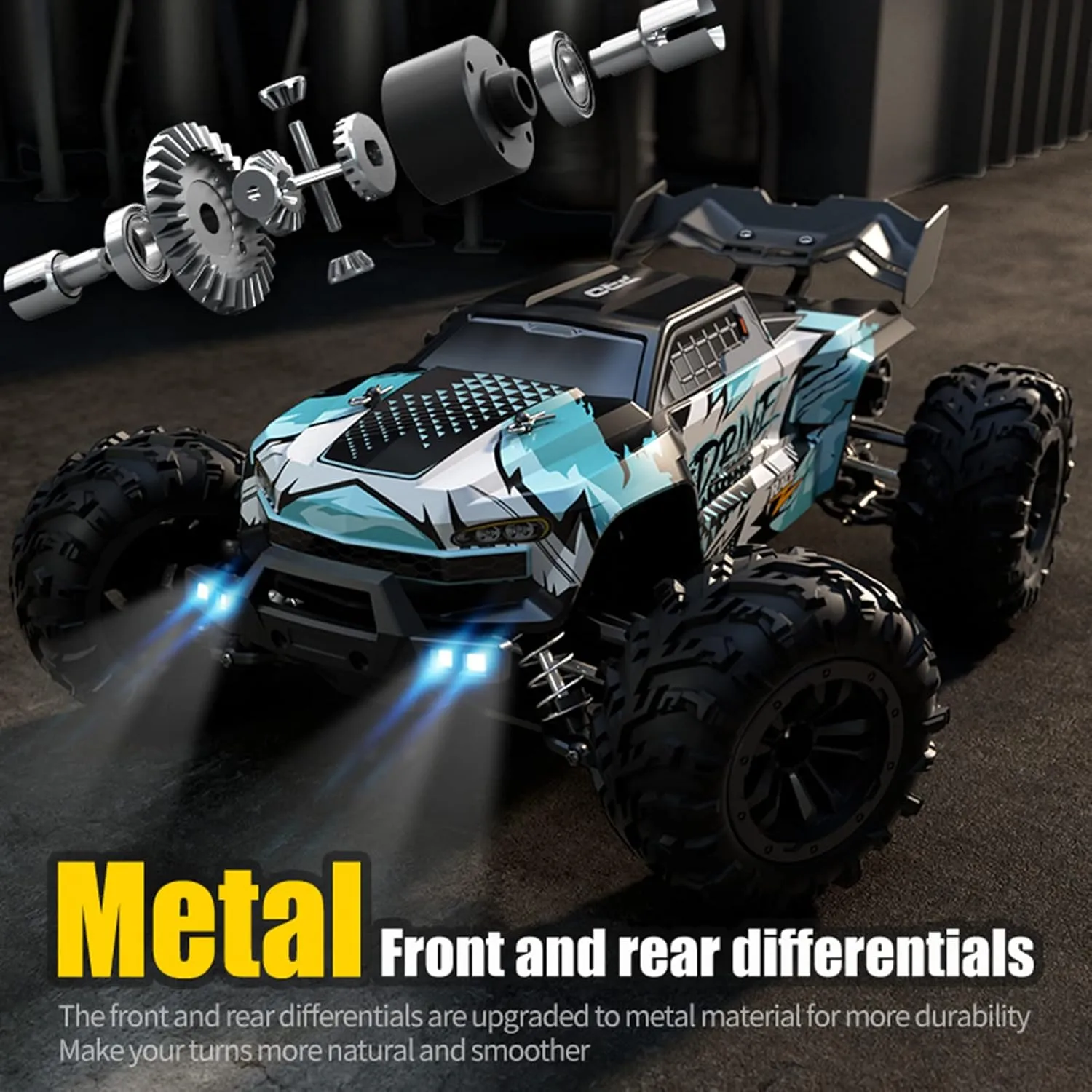GoolRC RC Car 2.4Ghz 70KM/H High Speed 1/16 Off Road RC Trucks Brushless Motor LED Light 4WD Vehicle Racing Climbing Car Gifts for Kids Adults
