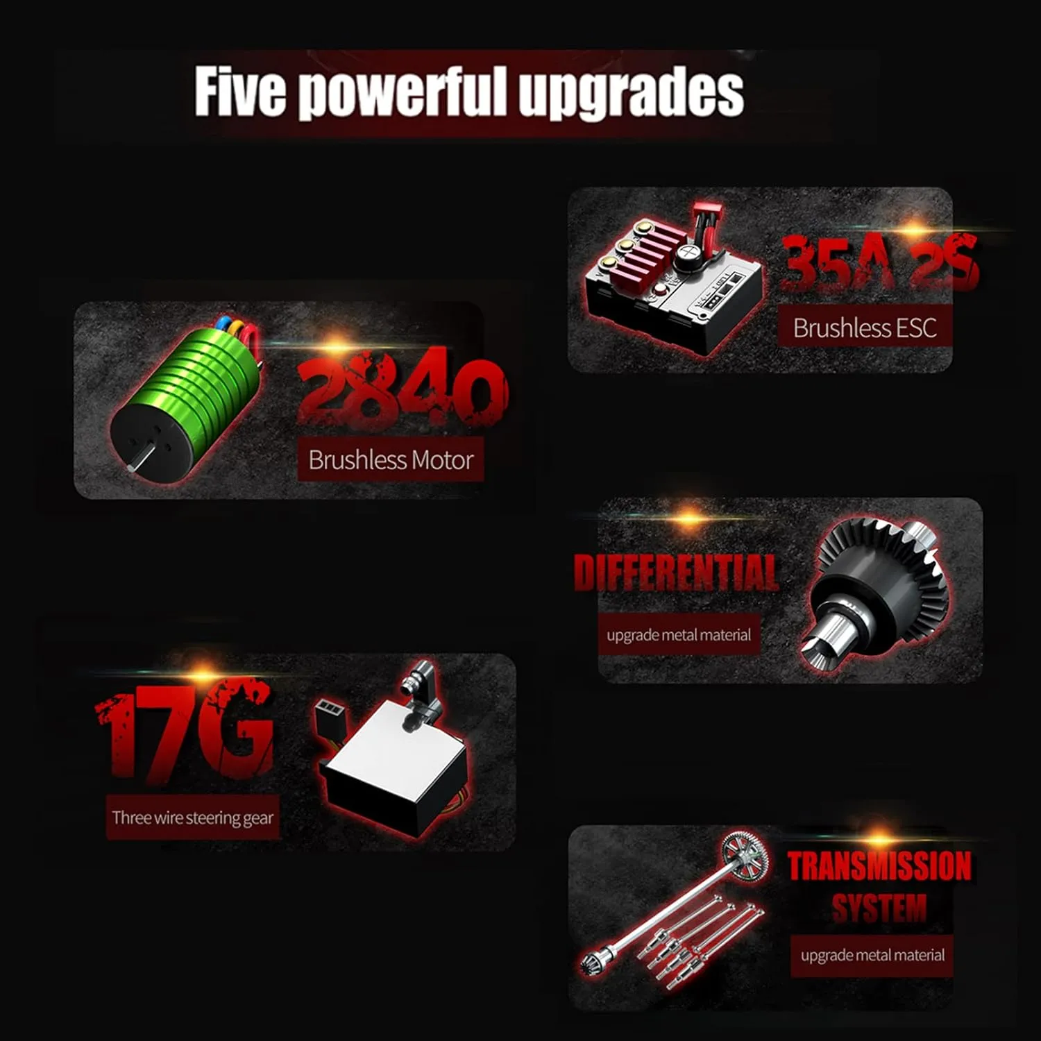 GoolRC RC Car 2.4Ghz 70KM/H High Speed 1/16 Off Road RC Trucks Brushless Motor LED Light 4WD Vehicle Racing Climbing Car Gifts for Kids Adults