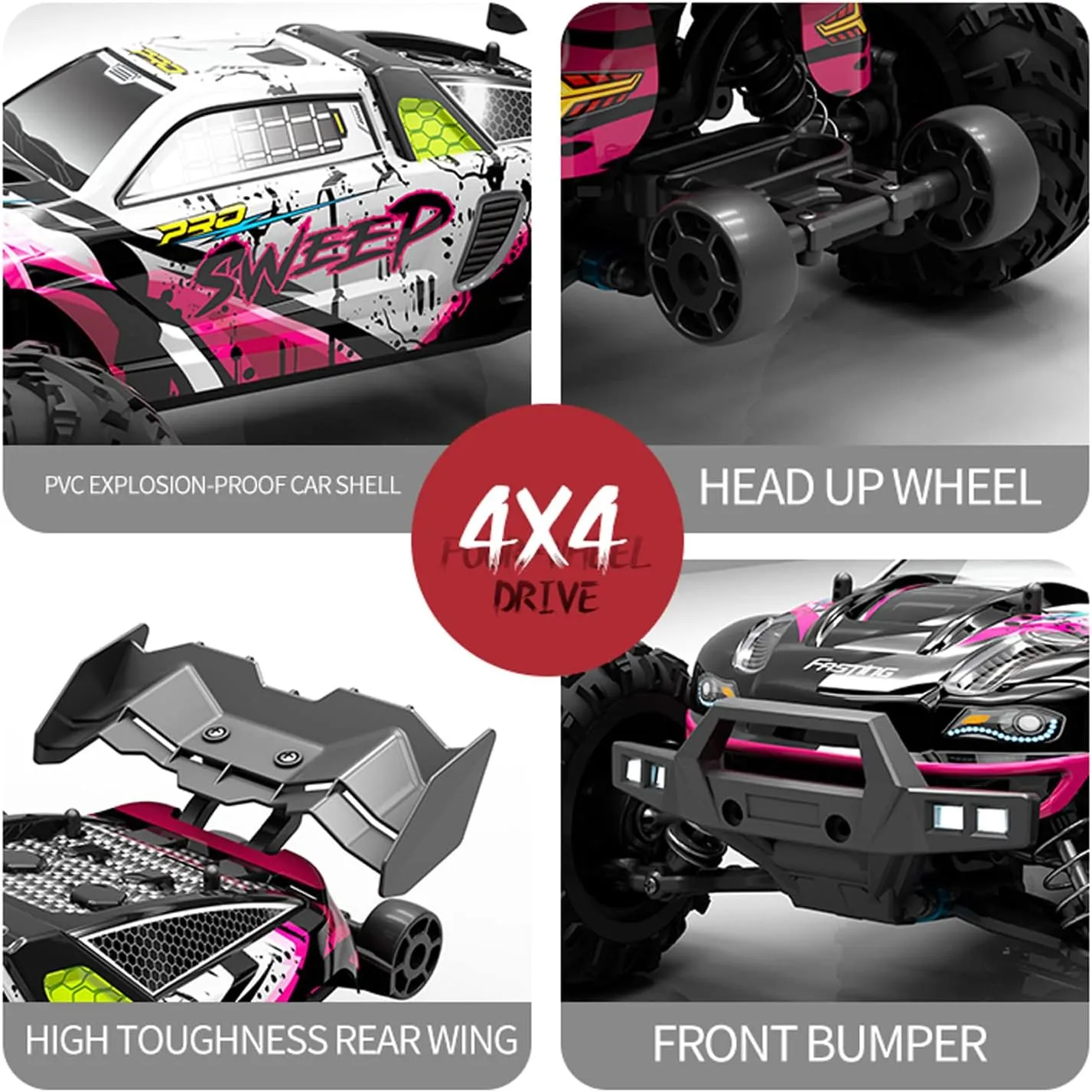 GoolRC RC Car 2.4Ghz 70KM/H High Speed 1/16 Off Road RC Trucks Brushless Motor LED Light 4WD Vehicle Racing Climbing Car Gifts for Kids Adults