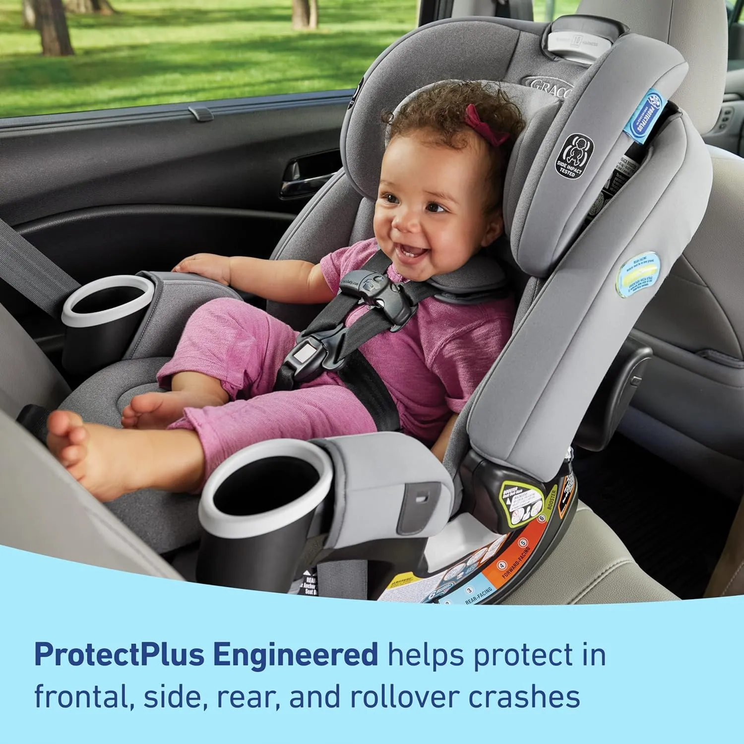 Graco 4Ever DLX 4-in-1 Car Seat, Charlie | Infant to Toddler Car Seat, with 10 Years of Use | Rear-Facing, Forward-Facing and Booster Modes | Safe, Comfortable and Convenient