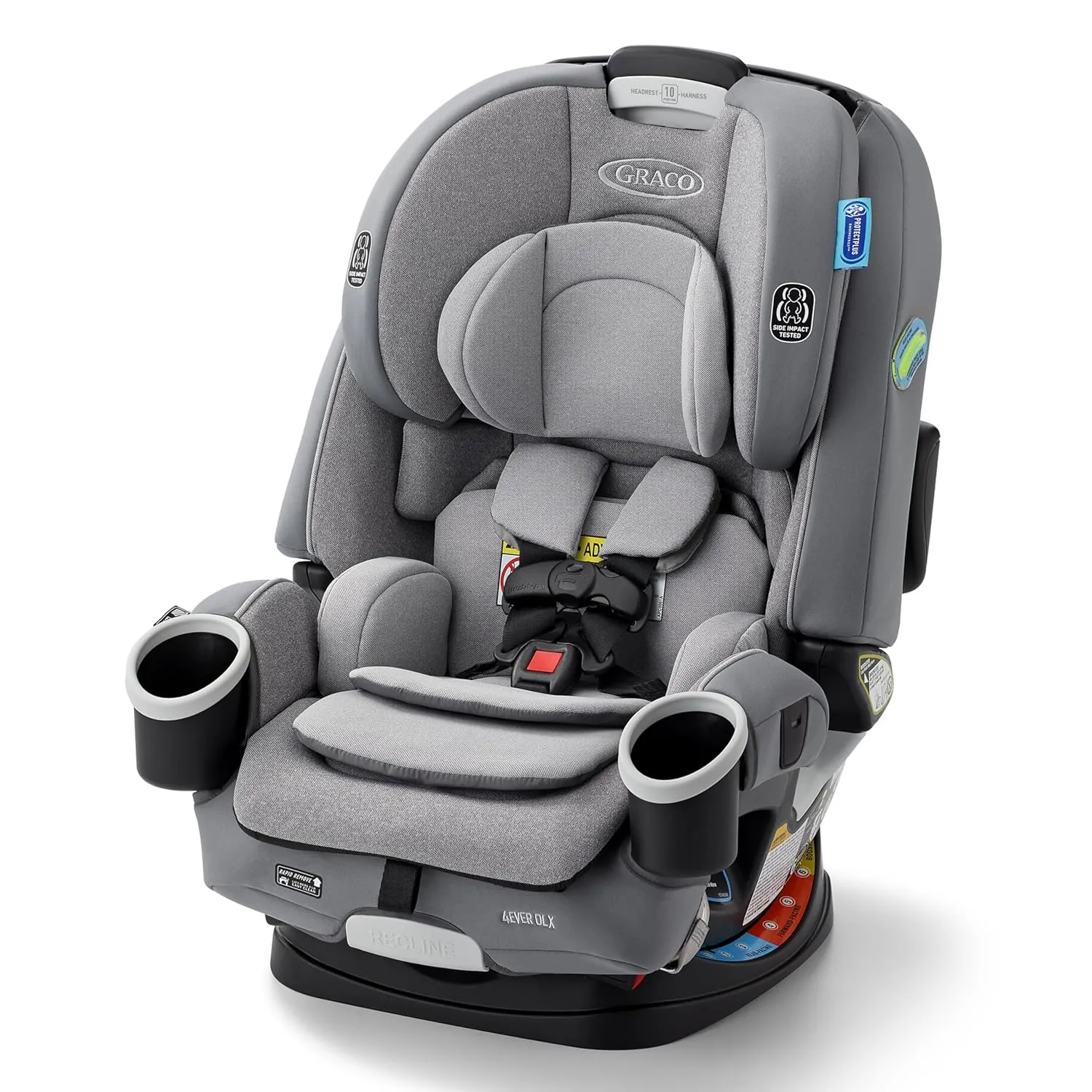 Graco 4Ever DLX 4-in-1 Car Seat, Charlie | Infant to Toddler Car Seat, with 10 Years of Use | Rear-Facing, Forward-Facing and Booster Modes | Safe, Comfortable and Convenient