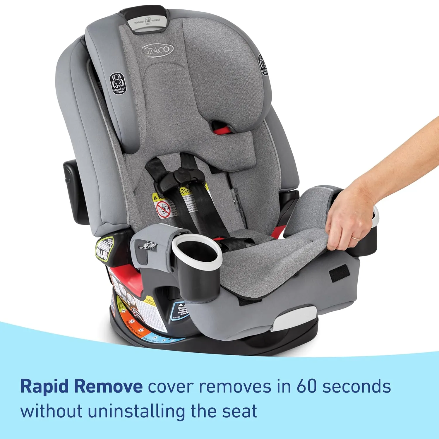 Graco 4Ever DLX 4-in-1 Car Seat, Charlie | Infant to Toddler Car Seat, with 10 Years of Use | Rear-Facing, Forward-Facing and Booster Modes | Safe, Comfortable and Convenient