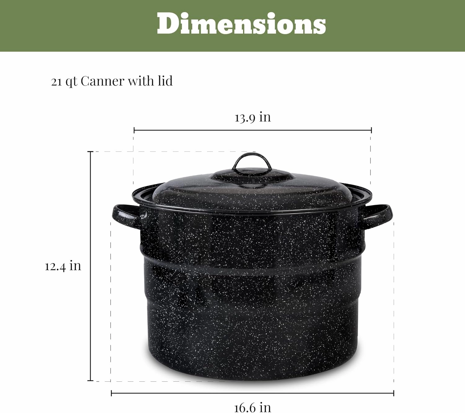 Granite Ware 9 Piece Enamelware Water bath Canning Pot with Canning kit, Colander and Rack. Canning Supplies Starter Kit.