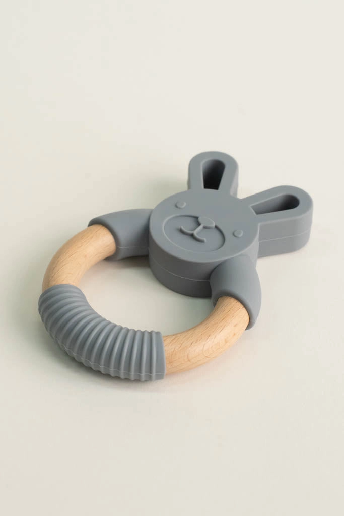 Grey Bunny Teething Ring
