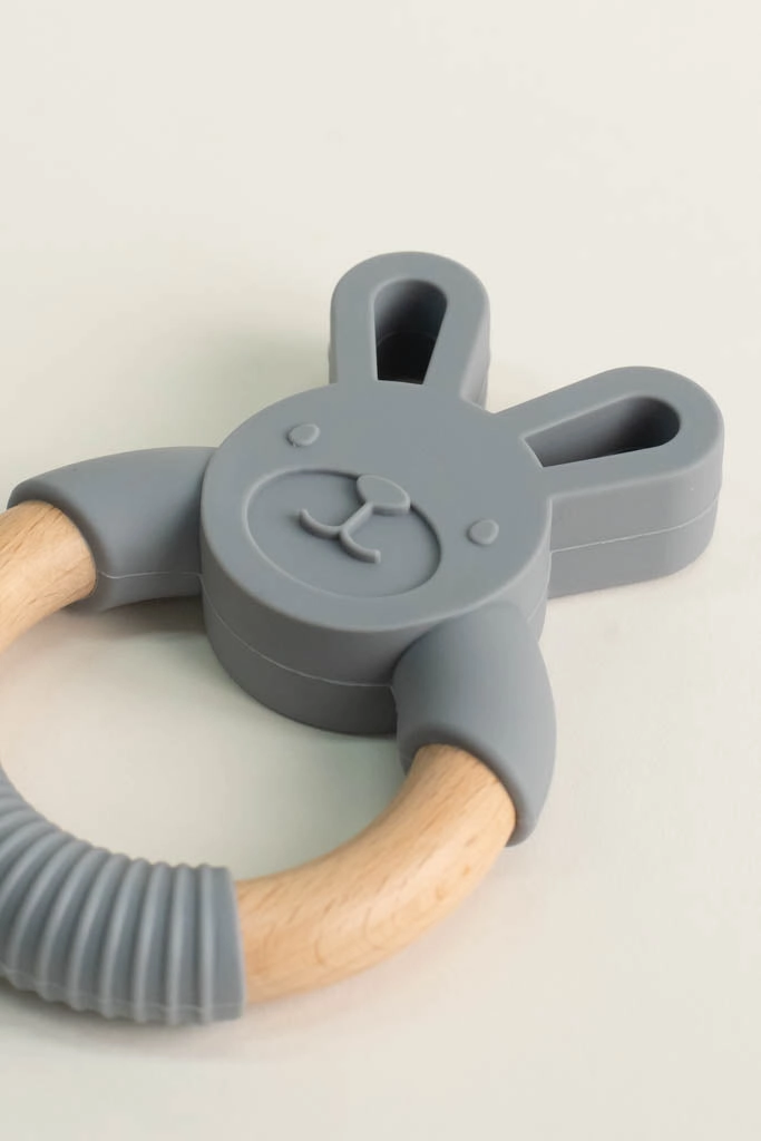 Grey Bunny Teething Ring