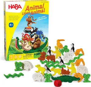 HABA Animal Upon Animal - Classic Wooden Stacking Game: Ultimate Family Board Games for Kids and Adults, Party Games and Fun Dexterity Kids Games 4-8, Made in China