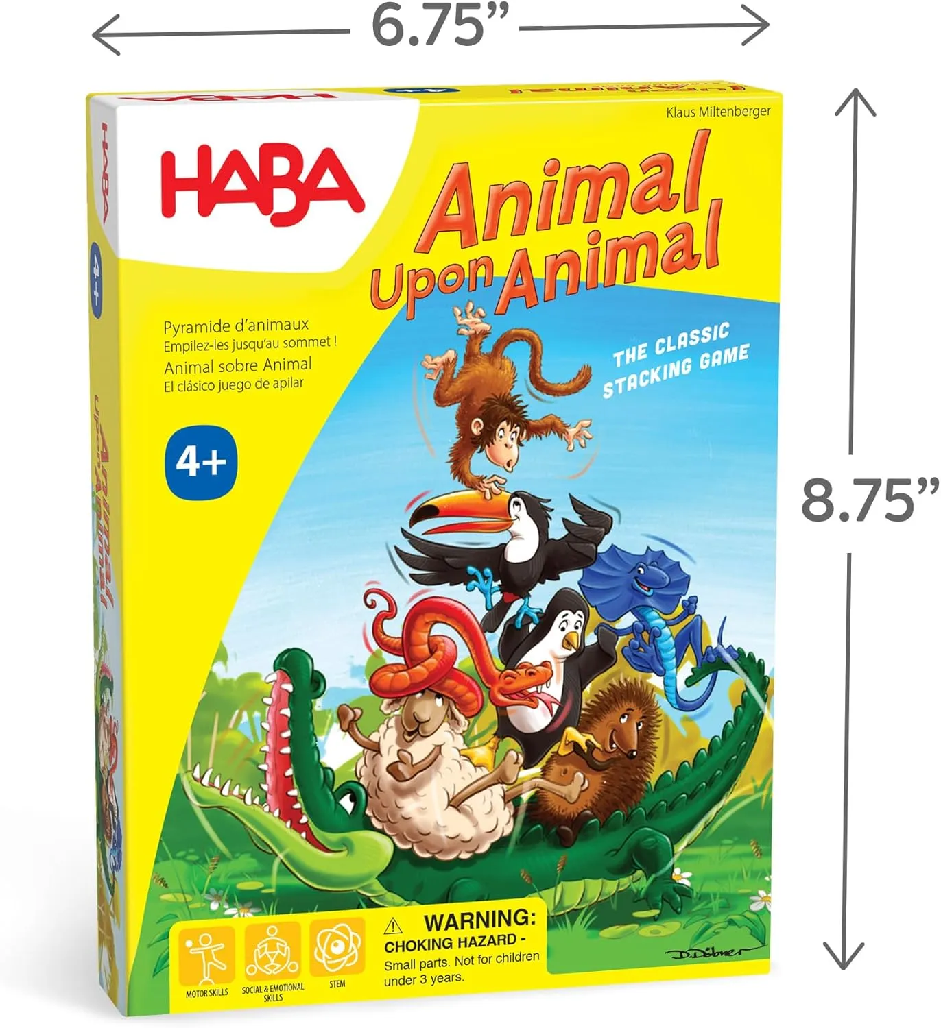 HABA Animal Upon Animal - Classic Wooden Stacking Game: Ultimate Family Board Games for Kids and Adults, Party Games and Fun Dexterity Kids Games 4-8, Made in China