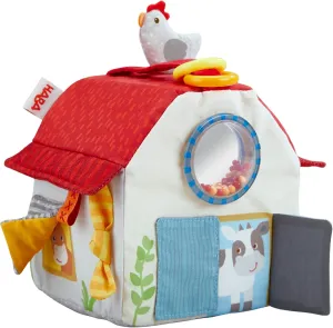 HABA Sensory Play Cube Farmyard - Infant Toys for Tummy Time and Best Toys for Baby Development for 6 Months  with Rattle, Crinkle Sounds and Tactile Effects