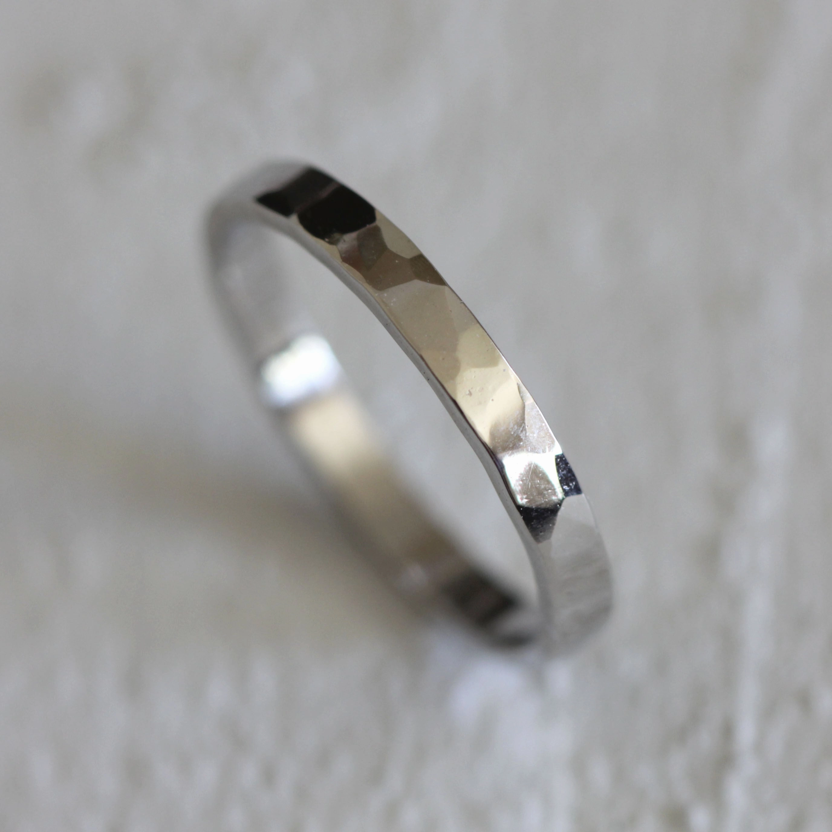 Hammered platinum ring