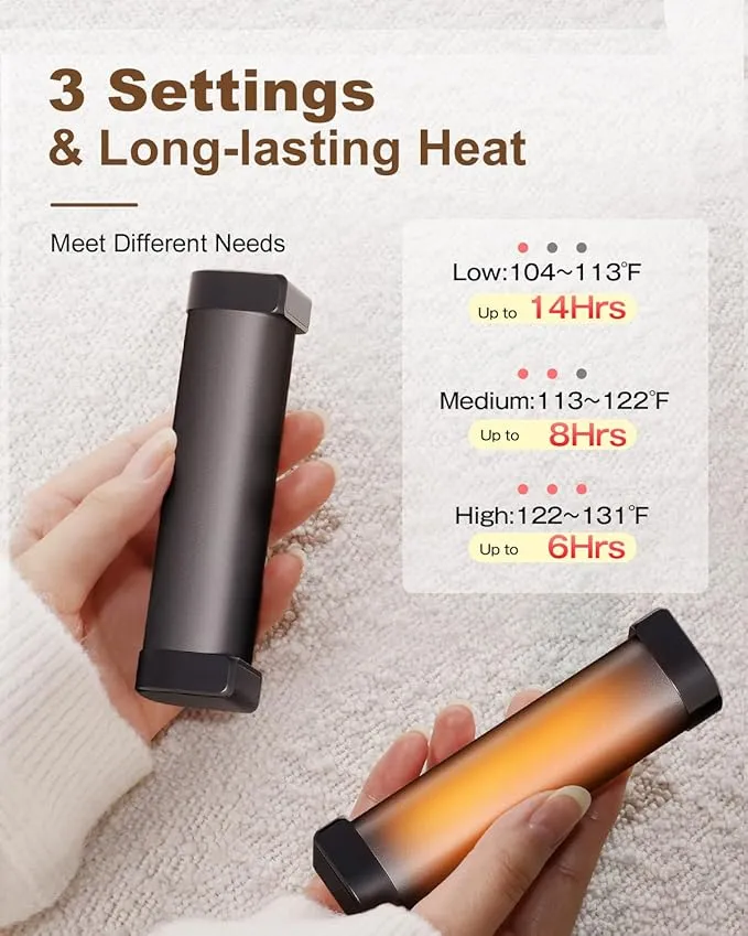 Hand Warmers Rechargeable 2 Pack, Magnetic Electric Hand Warmers, 360°Heating 14Hrs Warmth 3 Levels Temp, Portable 10000mAh Power Bank, Indoors/Outdoors, Raynauds, Golf, Gifts for All
