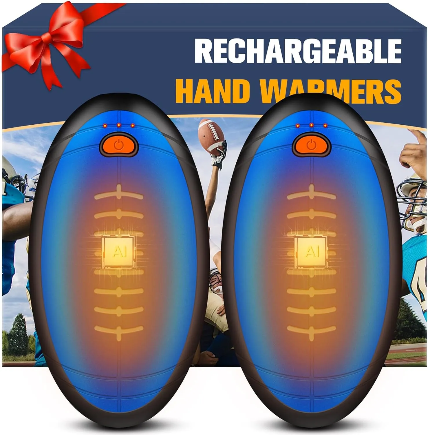 Hand Warmers Rechargeable,2 in 1 Electric Football Hand Warmer for Outdoor Indoor,Electric Hand Warmer,AI Rechargeable Hand Warmer for Camping,Golf,Hunting,Best Golf Accessories for Men Women