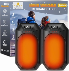 Hand Warmer Rechargeable, 2 Pack Rugby-Shaped Electric Hand Warmers with 3 Heat Setting, 20Hrs Long Lasting Portable Pocket Heater for Outdoor Camping, Hunting, Golf, Man Women Gifts