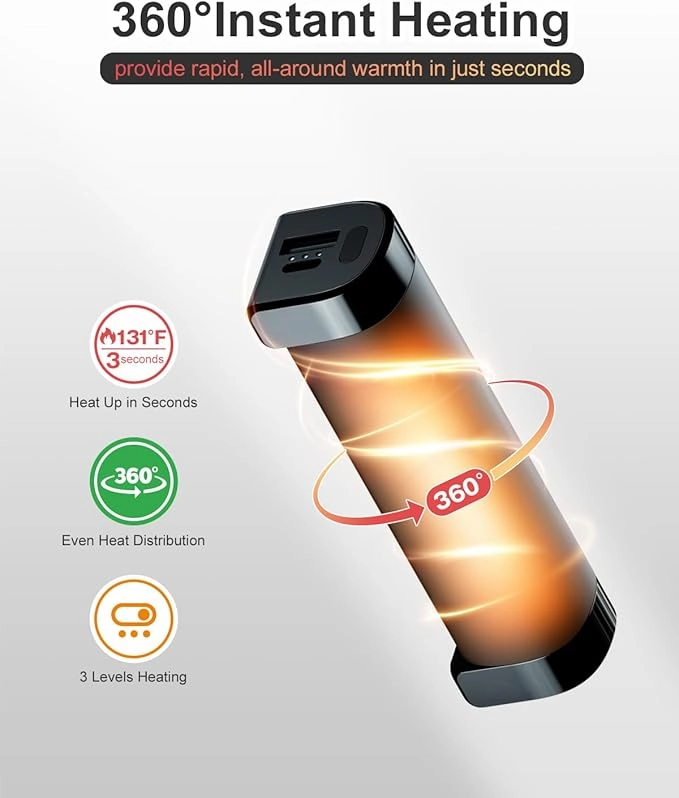 Hand Warmers Rechargeable 2 Pack, Magnetic Electric Hand Warmers, 360°Heating 14Hrs Warmth 3 Levels Temp, Portable 10000mAh Power Bank, Indoors/Outdoors, Raynauds, Golf, Gifts for All
