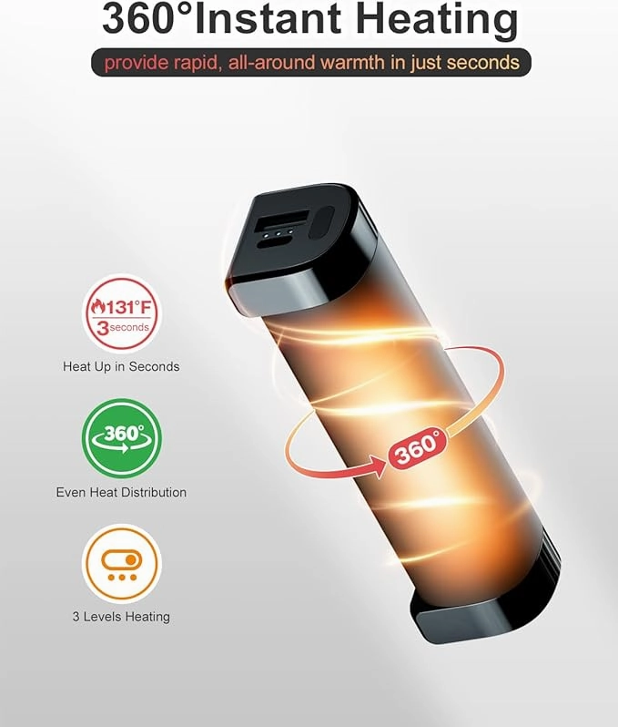 Hand Warmers Rechargeable 2 Pack, Magnetic Electric Hand Warmers, 360°Heating 14Hrs Warmth 3 Levels Temp, Portable 10000mAh Power Bank, Indoors/Outdoors, Raynauds, Golf, Gifts for All