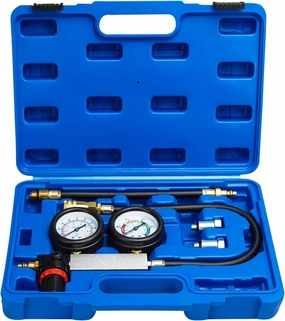 Handor Cylinder Leak Down Tester Kit Dual Pressure Gauges Engine Compression Leakdown Detector Leakage Test Set for Gasoline Engine Leak Detection Tester Kit Piston Ring Valve Head Gaskett