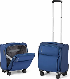Hanke 16 Inch Underseat Carry On Luggage with Spinner Wheels for Airline, Small Softside TSA Approved Luggage Lightweight Rolling Suitcases Under Seat Travel Carry-On Bag(Blue)