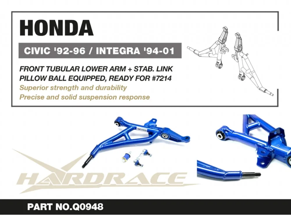 Hardrace Front Tubular Lower Control Arm Set w/Pillow-Ball Bush