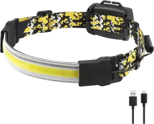 Head Torch Rechargeable, Alclud Headlamp 210° Wide Beam 500LM Bright 1800mAh Headlight for Adults Kids, Camping, Running, Fishing, Dog Walking, Hat, Attic and Basement (USB Rechargeable)