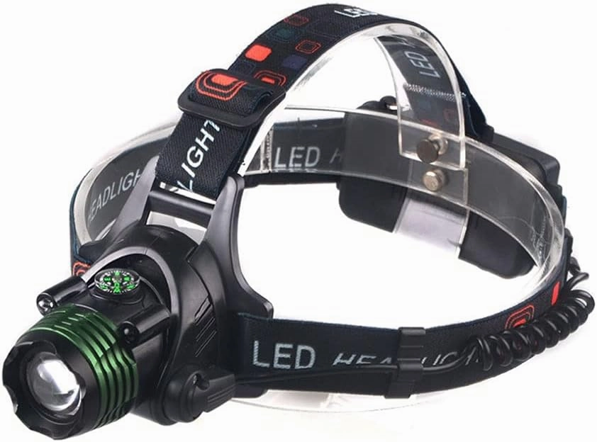 Headlamp, Portable Headlamp, LED Rechargeable Flashlight, Waterproof, Adjustable Headlamps for Hunting, Running, Outdoors, Work