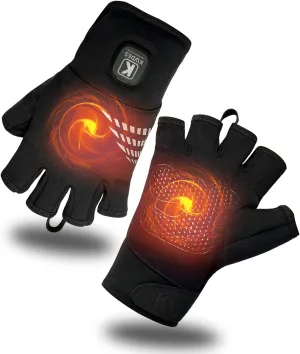 Heated Gloves Fingerless for Women Man Rechargeable Electric Touchscreen Wearable Cold Winter Work Arthritis Pain Relief Hand Warmers Hot Compress Reusable