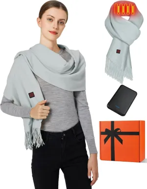 Heated Scarf for Women Men Rechargeable Heated Scarves Blanket with Battery Pack Neck Heating Pad Electric Scarf Heated