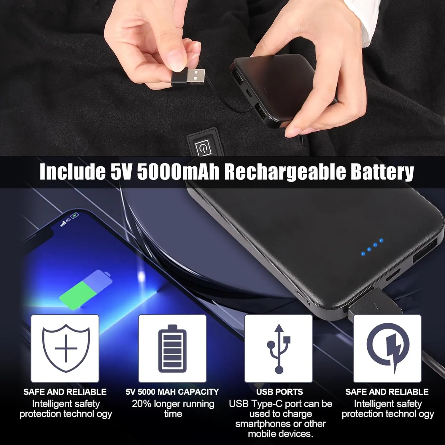 Heated Scarf for Women Men Rechargeable Heated Scarves Blanket with Battery Pack Neck Heating Pad Electric Scarf Heated