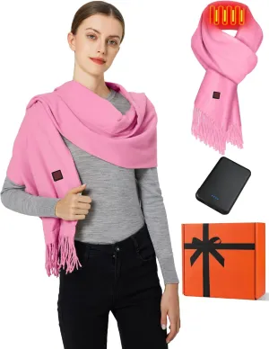 Heated Scarf for Women Men Rechargeable Heated Scarves Blanket with Battery Pack Neck Heating Pad Electric Scarf Heated