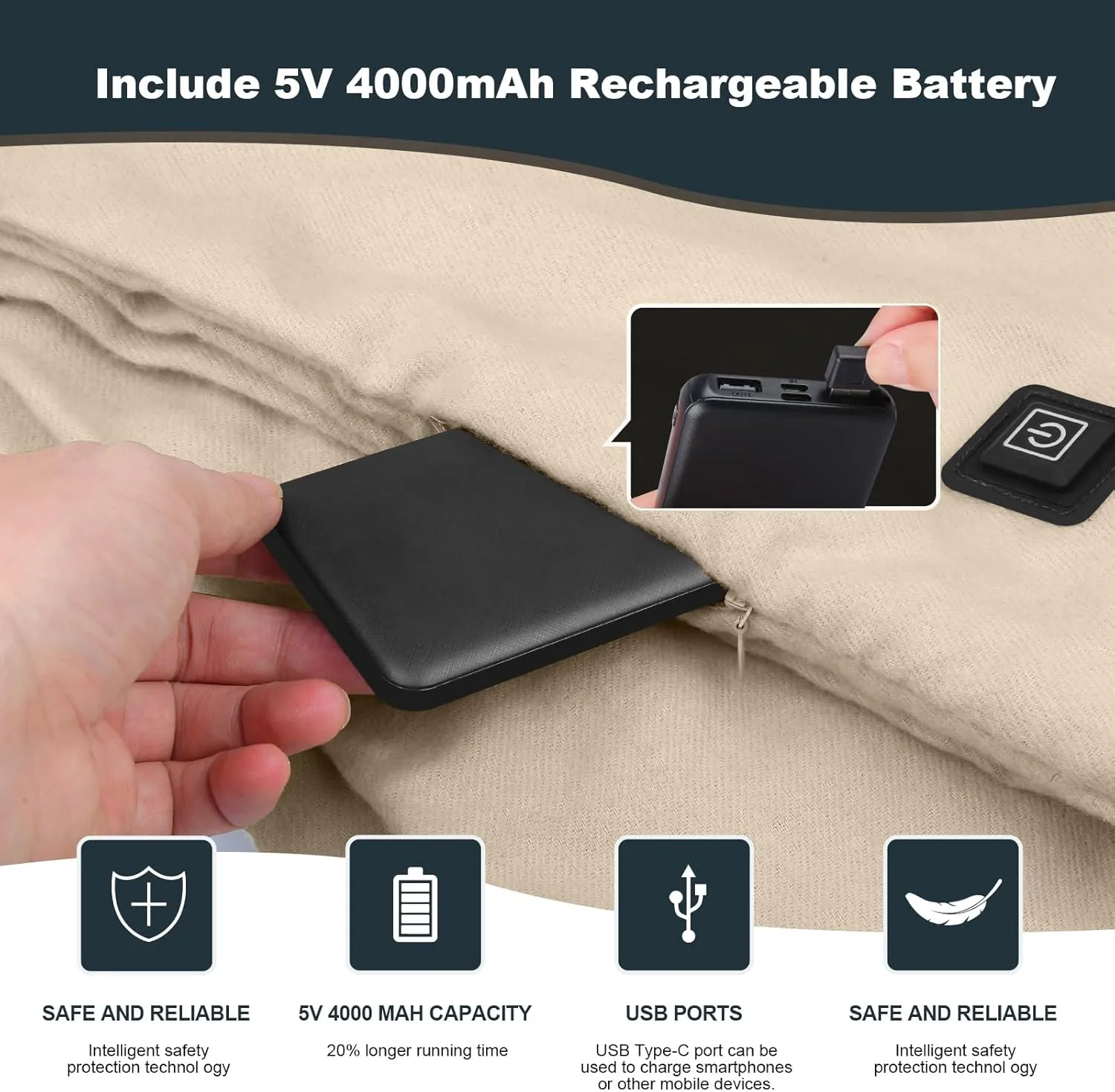 Heated Scarf for Women Men Rechargeable Heated Scarves Blanket with Battery Pack Neck Heating Pad Electric Scarf Heated