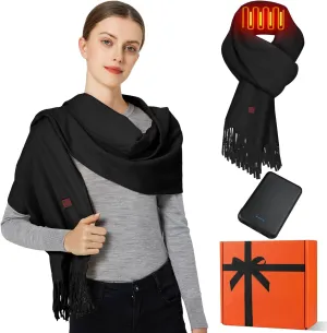 Heated Scarf for Women Men Rechargeable Heated Scarves Blanket with Battery Pack Neck Heating Pad Electric Scarf Heated