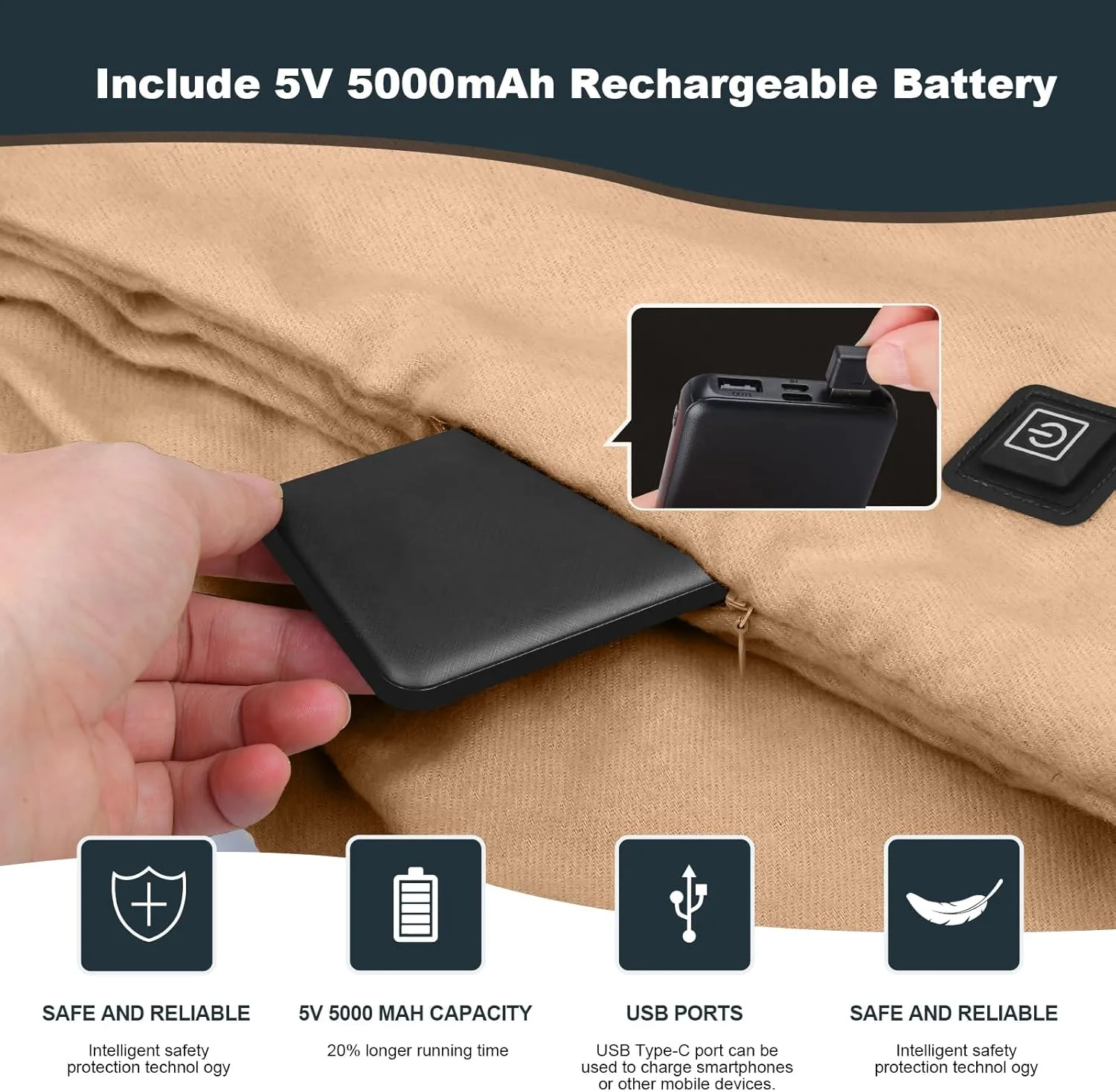 Heated Scarf for Women Men Rechargeable Heated Scarves Blanket with Battery Pack Neck Heating Pad Electric Scarf Heated