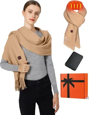 Heated Scarf for Women Men Rechargeable Heated Scarves Blanket with Battery Pack Neck Heating Pad Electric Scarf Heated