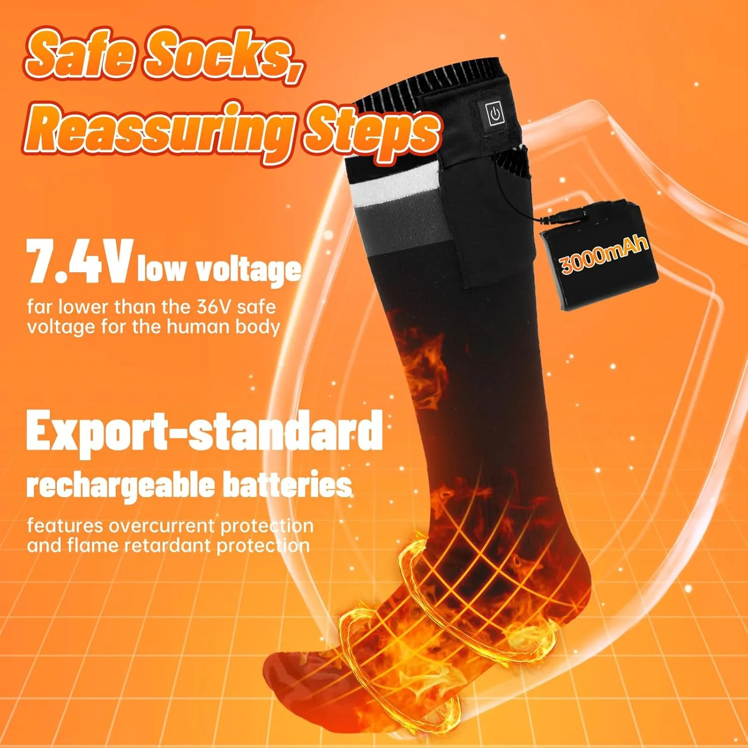 Heated Socks for Men Women with APP Control, 2024 Upgrade Rechargeable Electric 6000mAh Rechargeable Battery Thermal Heat Socks Waterproof & Windproof Winter Socks for Skiing Hunting Hiking Fishing