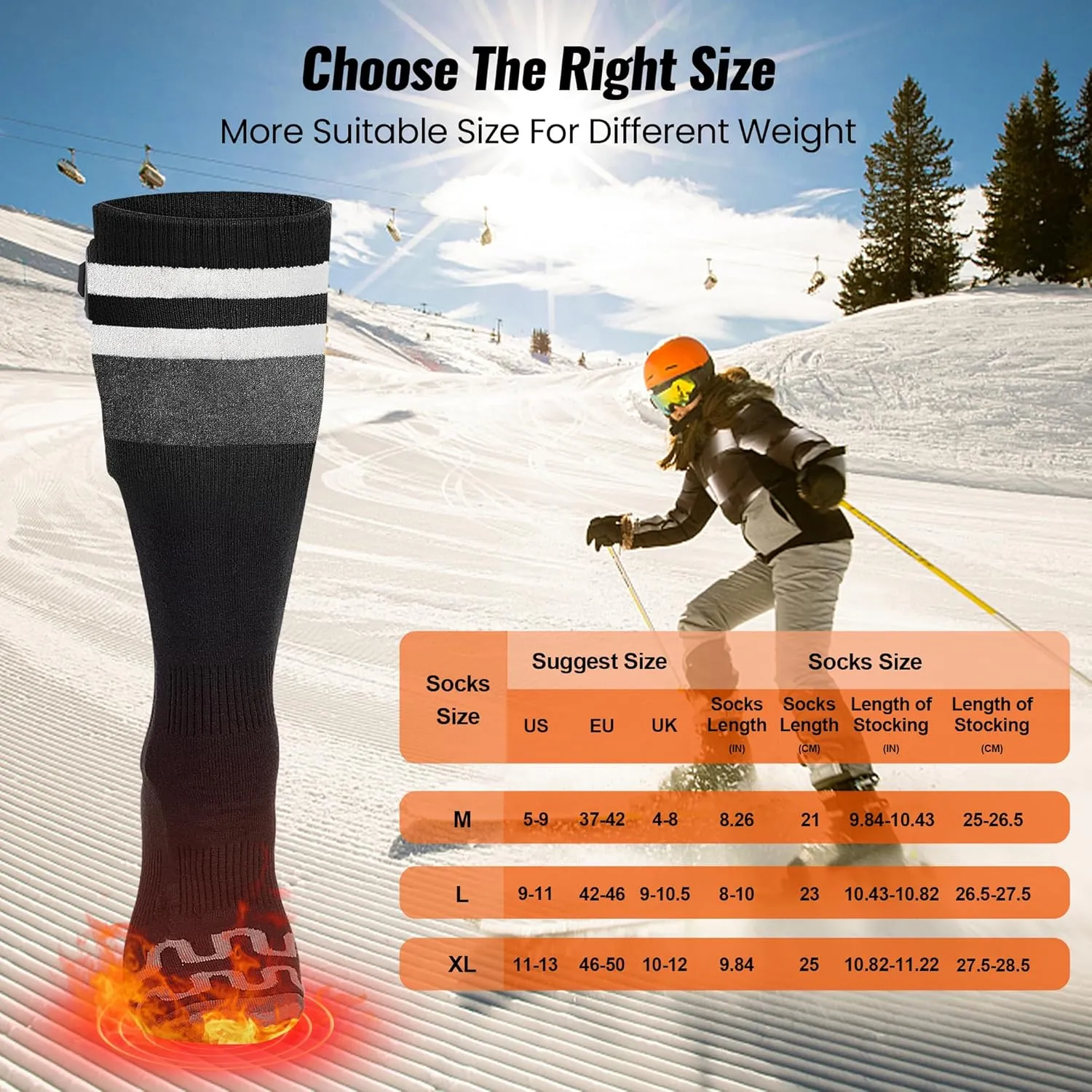 Heated Socks for Men Women with APP Control, 2024 Upgrade Rechargeable Electric 6000mAh Rechargeable Battery Thermal Heat Socks Waterproof & Windproof Winter Socks for Skiing Hunting Hiking Fishing
