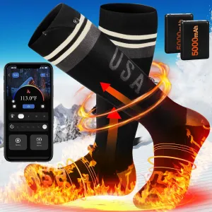 Heated Socks for Men/Women, APP Control Rechargeable Heated Socks with 5000mAh Battery, Electric Heated Socks Foot Warmer for Winter Outdoor Camping Hiking Skiing Hunting
