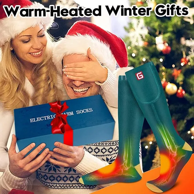 Heated Socks Women Electric Battery Socks Thermal Insulated Socks for Arthritis, Winter Thick Warm Cotton Sox Heating Foot Warmer, Unisex & USA 6-13 Size