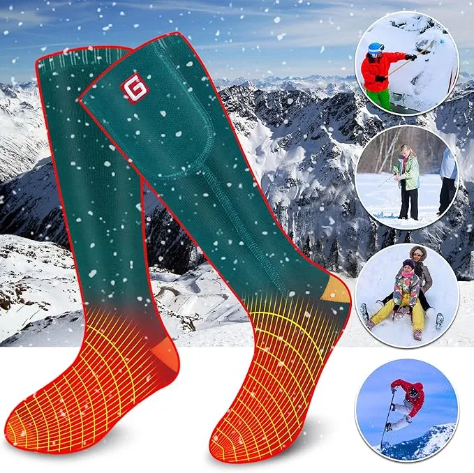 Heated Socks Women Electric Battery Socks Thermal Insulated Socks for Arthritis, Winter Thick Warm Cotton Sox Heating Foot Warmer, Unisex & USA 6-13 Size