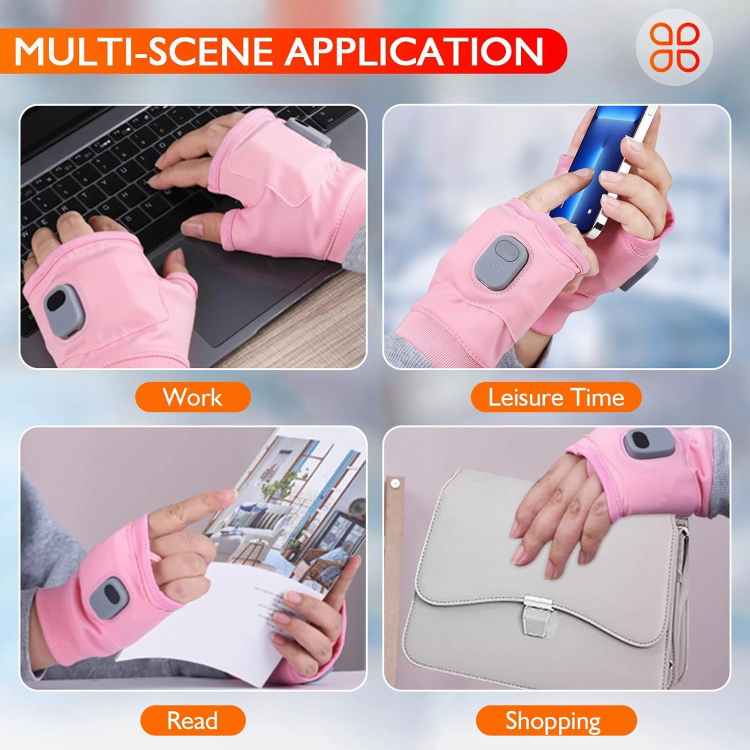 Heated Gloves for Women Rechargeable, Fingerless Rechargeable Heated Gloves, Hand Warmer Gloves, 3-Speed Adjustable Heated Fingerless Gloves, Winter Hand Warmer for Work Cycling Skiing