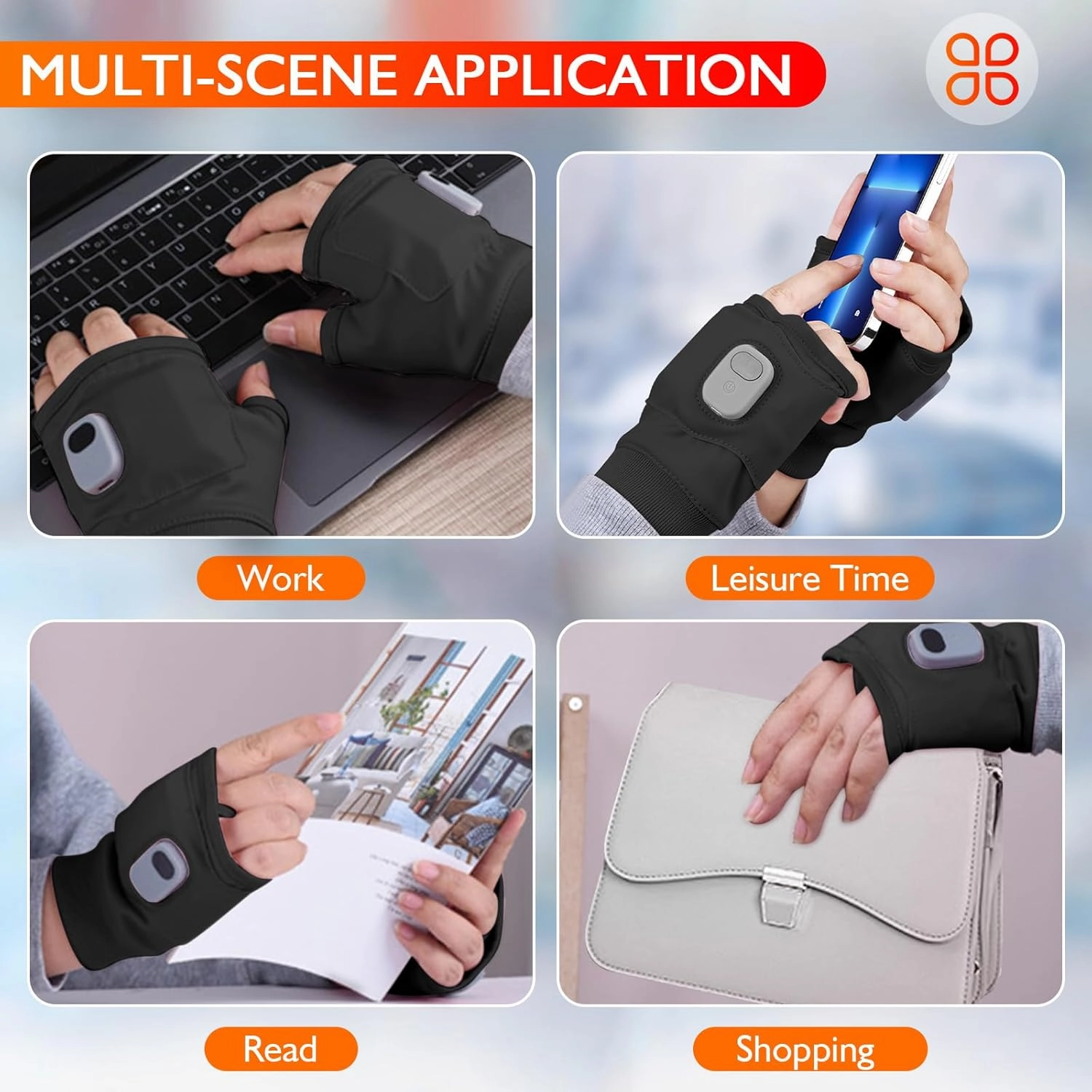Heated Gloves for Women Rechargeable, Fingerless Rechargeable Heated Gloves, Hand Warmer Gloves, 3-Speed Adjustable Heated Fingerless Gloves, Winter Hand Warmer for Work Cycling Skiing