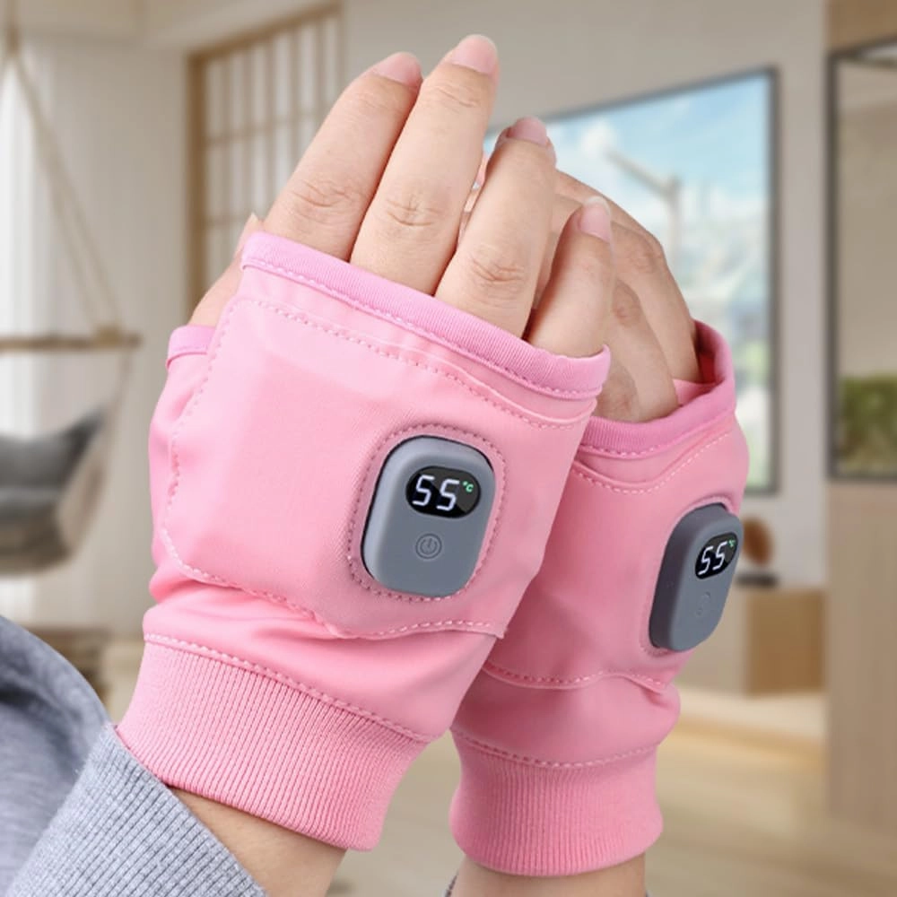 Heated Gloves for Women, Upgraded Smart Thermostatic Electric Heated Fingerless Gloves Rechargeable, Winter Hand Warmer for Work Cycling Skiing Outdoor Snow