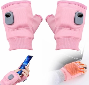 Heated Gloves for Women, Upgraded Smart Thermostatic Electric Heated Fingerless Gloves Rechargeable, Winter Hand Warmer for Work Cycling Skiing Outdoor Snow
