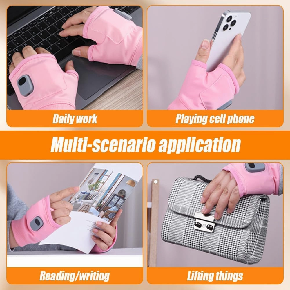 Heated Gloves for Women, Upgraded Smart Thermostatic Electric Heated Fingerless Gloves Rechargeable, Winter Hand Warmer for Work Cycling Skiing Outdoor Snow