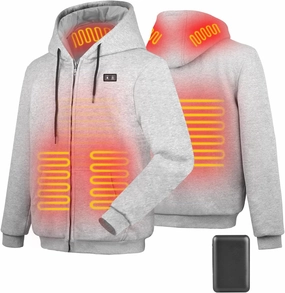 Heated Hoodie with Battery Pack Rechargeable, Electric Hooded Sweatshirt for Men and Women